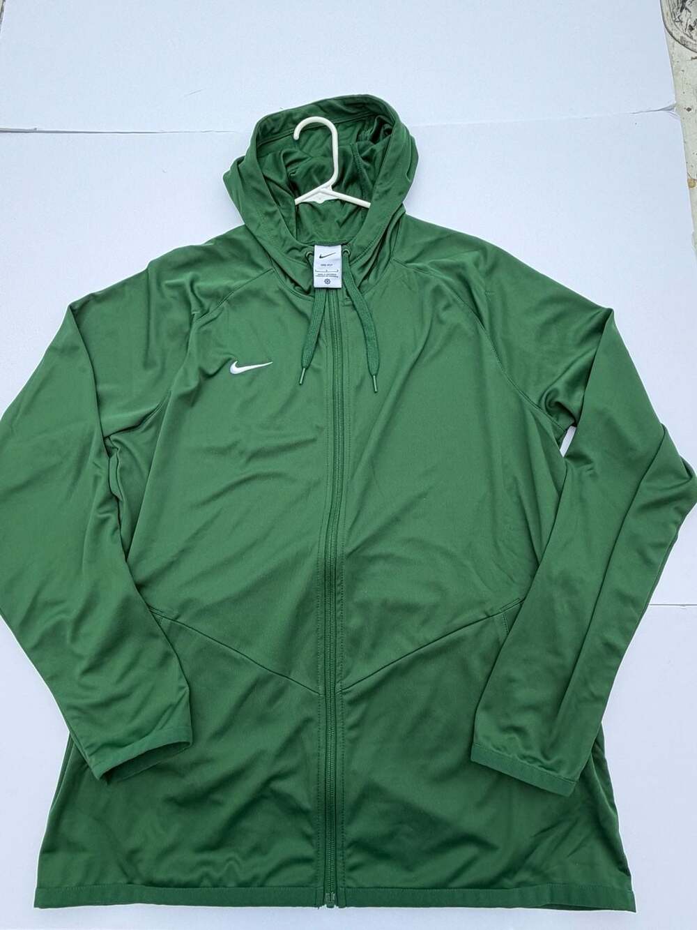 Nike Dri-Fit Full Zip Hoodie Size L Green Athletic Jacket